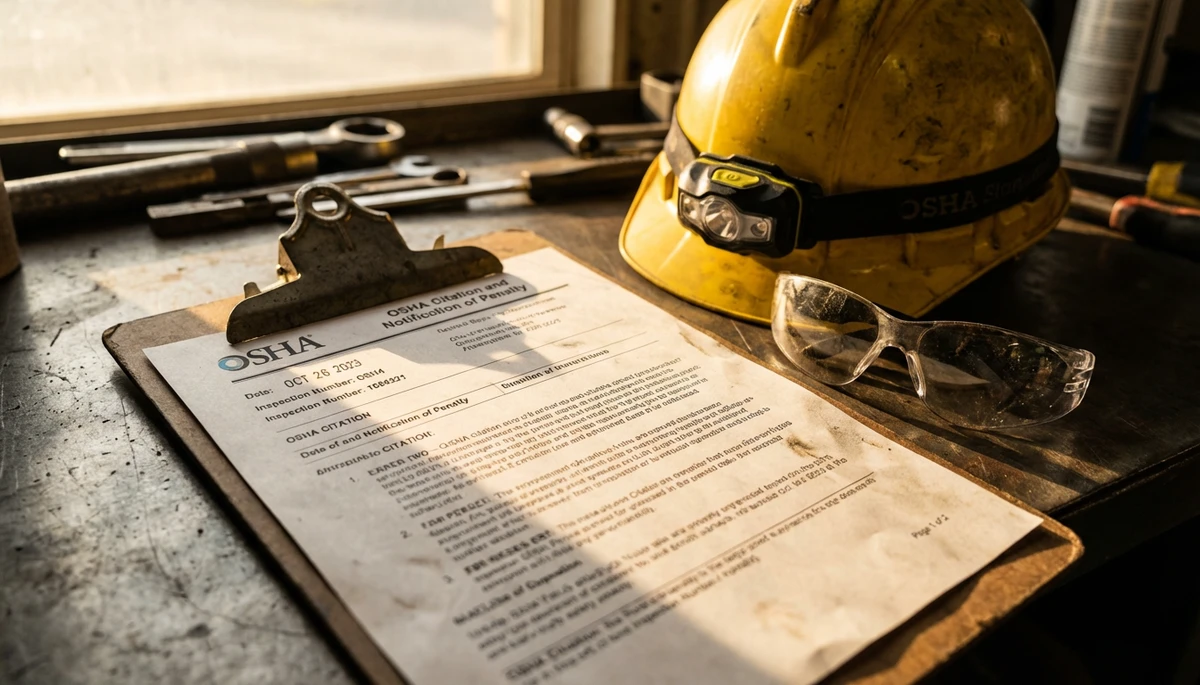 OSHA inspection report documents and safety violation records