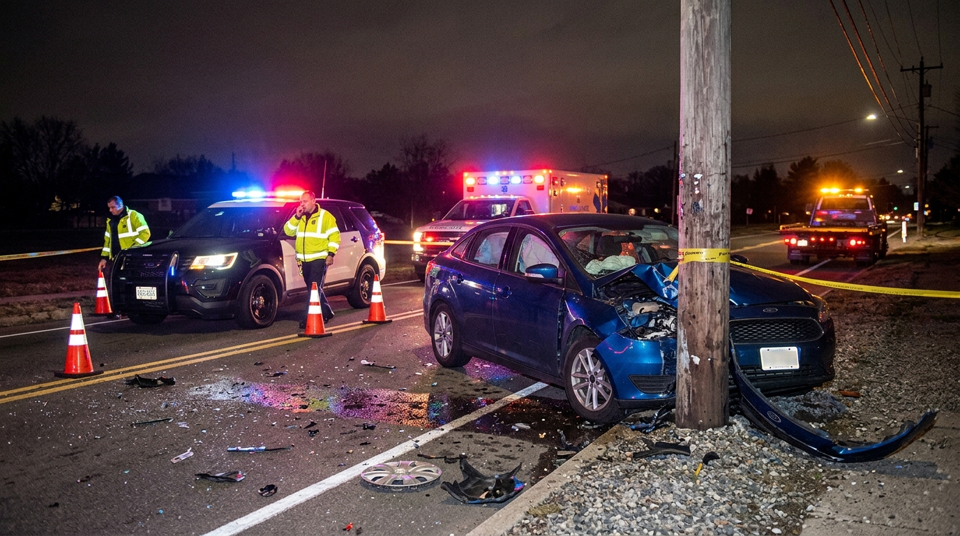 Drunk driving accident scene in Charlotte