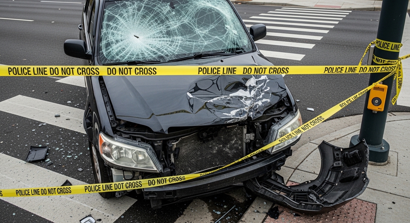 Pedestrian accident scene in Kannapolis